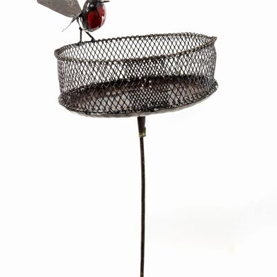 Mangeoire à oiseaux en maille de robin en métal ZIMBA ARTS sur bâton