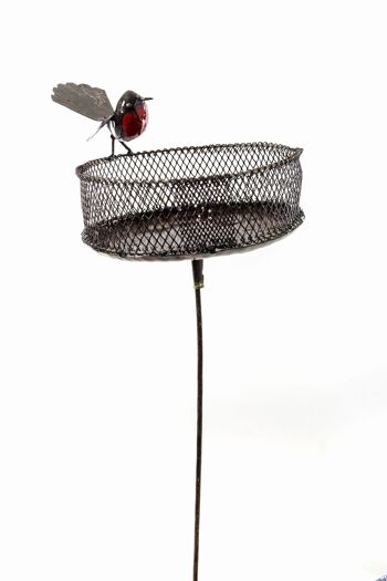Mangeoire à oiseaux en maille de robin en métal ZIMBA ARTS sur bâton