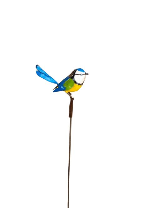 METAL HAPPY BLUE TIT ON STICK