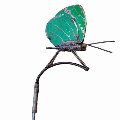METAL GREEN BUTTERFLY ON STICK