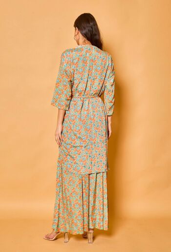 Kimono mi-long en soie manches 3/4 -Orice 3