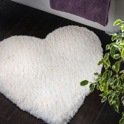 Deep Pile Heart Shaped Rug - Non-Slip, Super Soft Bath Mat