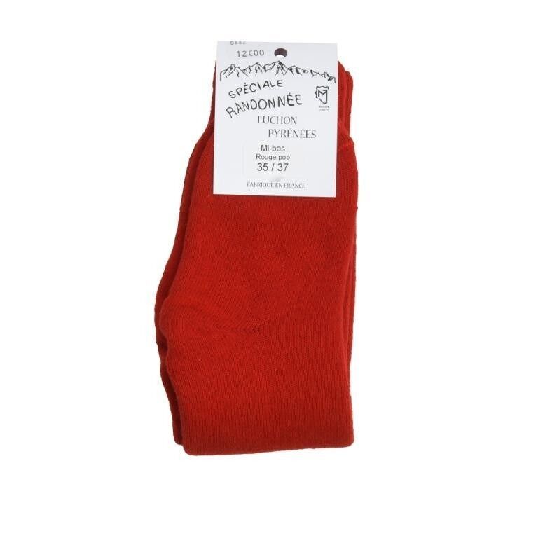 Knallrote Kniestrümpfe aus Pyrenäenwolle