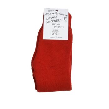 Chaussettes Mi-Bas en Laine des Pyrénées Rouge Pop 1