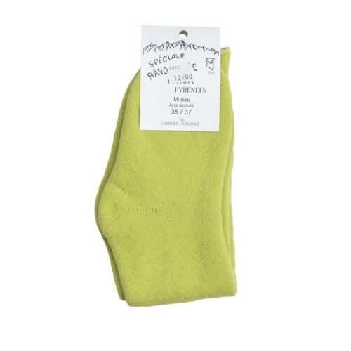 Chaussettes Mi-Bas en Laine des Pyrénées Anis Acidulé