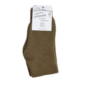 Chaussettes Mi-Bas en Laine des Pyrénées Marron Clair