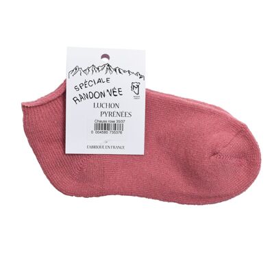 Niedrige Socken aus rosafarbener Pyrenäenwolle