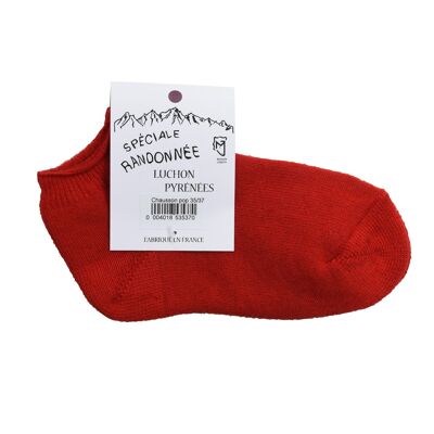 Niedrige Socken aus roter Pyrenäenwolle