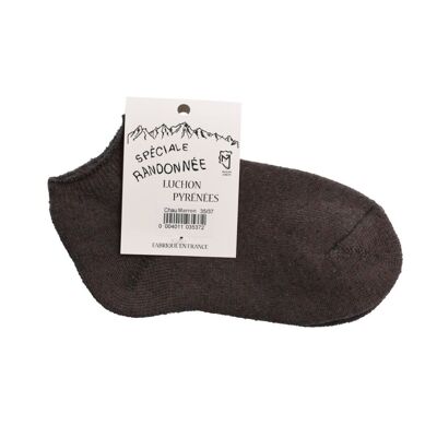 Niedrige Socken aus dunkelbrauner Pyrenäenwolle