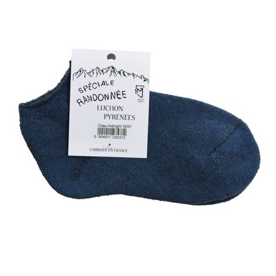 Niedrige Socken aus Pyrenäenwolle in Mitternachtsblau