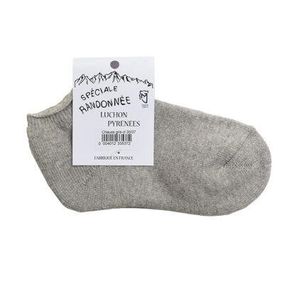 Calcetines bajos de lana Pirineos gris claro