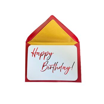 Carte d'anniversaire - feuille rouge avec enveloppe 2