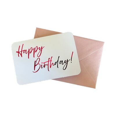 Birthday card - pink foil