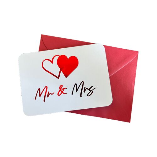 Wedding greeting card - red foil with envelop