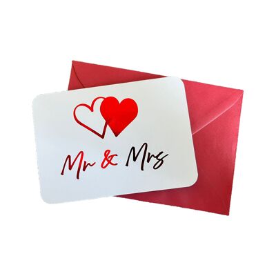 Carte de voeux de mariage - feuille rouge avec enveloppe