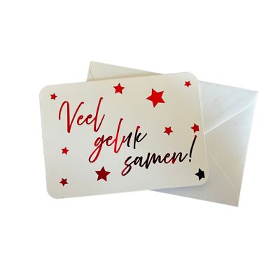 Wedding card - in Dutch with red foil