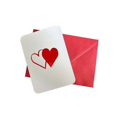 Valentine's Day card - hearts red foil
