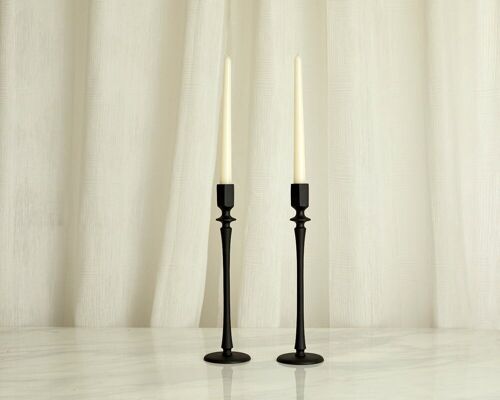 Jenna Black Candle Holders Set