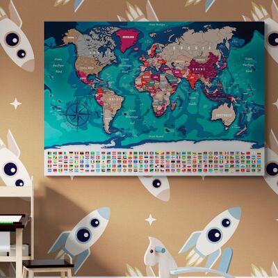 Interactive world map poster