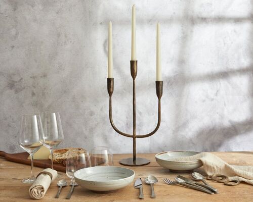 Camille Rustic Iron Trident Candelabra