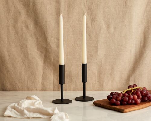 Myra Iron Black Candle Holder Set