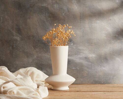 Camellia Ceramic Decorative White Vase