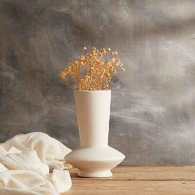 Vase blanc décoratif en céramique camélia