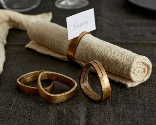 Tyra Brass Napkin Rings - Set of 4