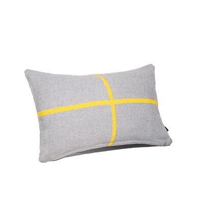 Jamakhan Grey Cross Handwoven Cushion - Rectange