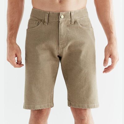 MA3018-403| Shorts in denim da uomo in lavaggio tono - Caribe