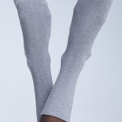 9502 | Chaussettes à bords roulés - gris chiné (pack de 6)