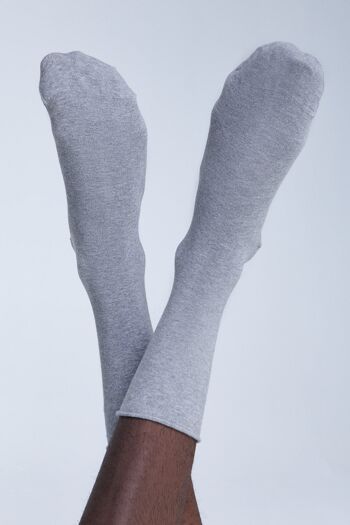 9502 | Chaussettes à bords roulés - gris chiné (pack de 6) 10