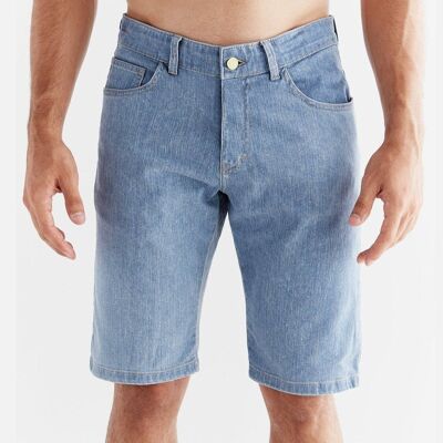 MA3020-352 | Men's Denim Shorts - Light Slate Blue