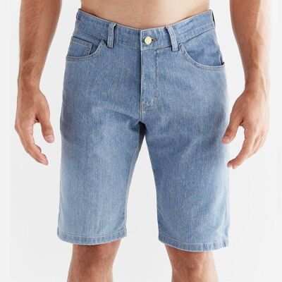 MA3020-352 | Shorts vaqueros para hombre - Azul pizarra claro