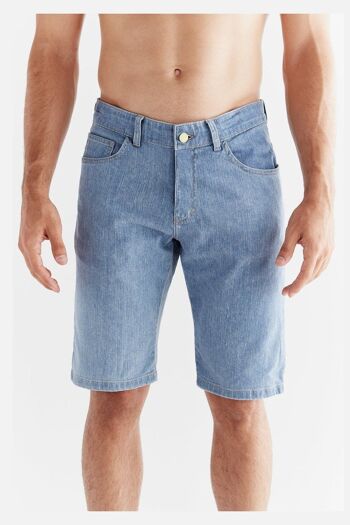 MA3020-352 | Short en jean pour homme - Bleu ardoise clair 6