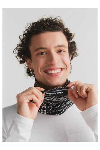 9625-046 | Foulard tube unisexe - noir et blanc 1