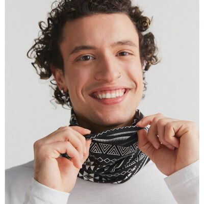 9625-046 | Bufanda de tubo unisex - blanco y negro