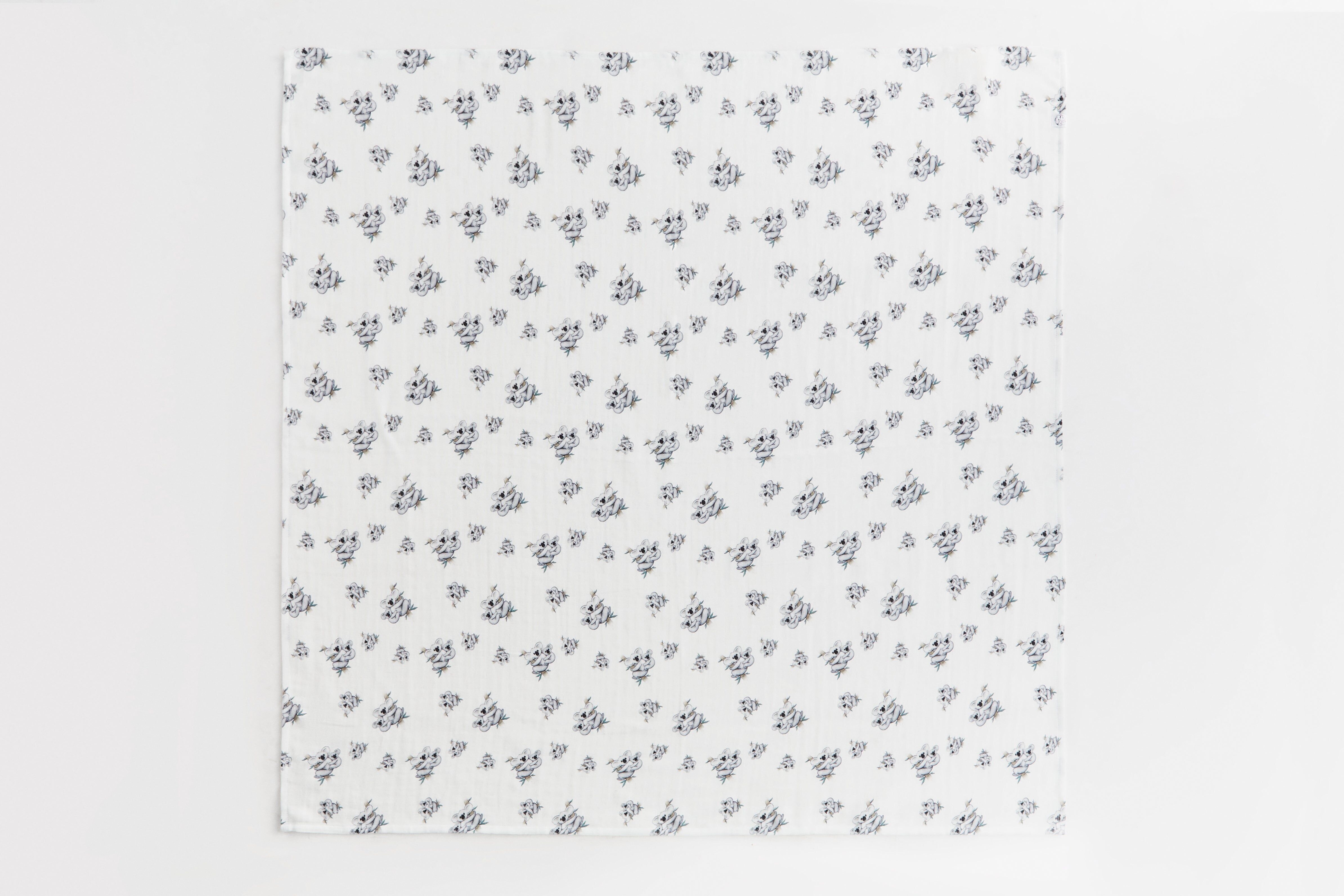 Tissu mousseline bio Koala 120cm x 120cm