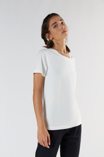 T1100-02 | Chemise à manches courtes pour femmes TENCEL™ Active - Blanc 5