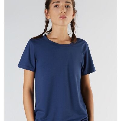 T1100-03 | Camisa de manga corta para mujer TENCEL™ Active - Azul marino