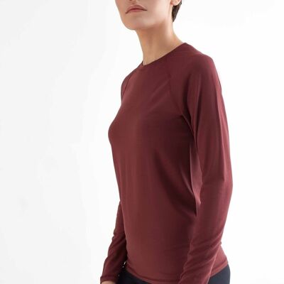 T1110-08 | TENCEL™ Active Women's Long Sleeve Shirt - Burgundy