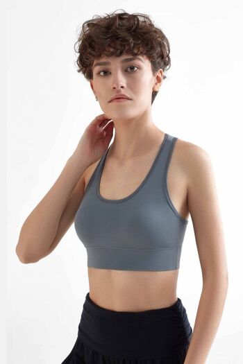 T1200-07 | Brassière de sport femme recyclée - Gris clair 1