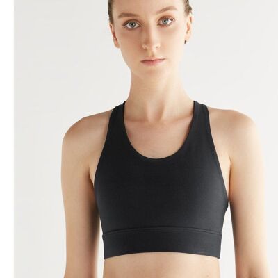 T1202-01 | Top da yoga da donna riciclato - nero