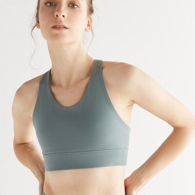 T1202-07 | Women's recycled yoga top - Light Grey