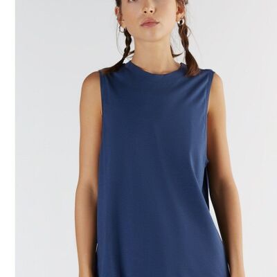 T1211-03 | Camiseta de cuello alto para mujer TENCEL™ Active - Azul marino