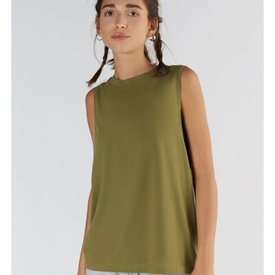 T1211-13 | Camiseta de cuello alto para mujer TENCEL™ Active - Oliva