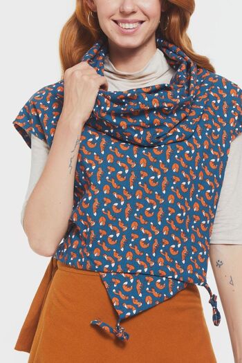 Crop Top Imprimé Automne Bleu Foncé 5