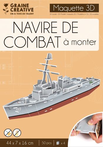 MAQUETTE 3D NAVIRE DE COMBAT 3