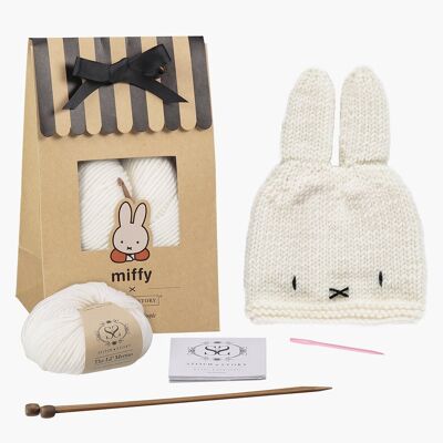 Miffy Hat Knitting Kit - Bright White