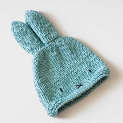 Miffy Hat Knitting Kit - Soft Teal